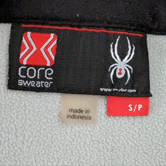 Spyder Men's Small Outbound 1/2 Zip Core Sweater Grey Black Knit Colorblock - Picture 7 of 12